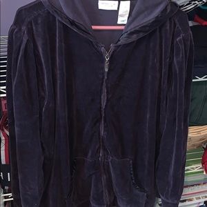 Liz Claiborne suede hooded sweater